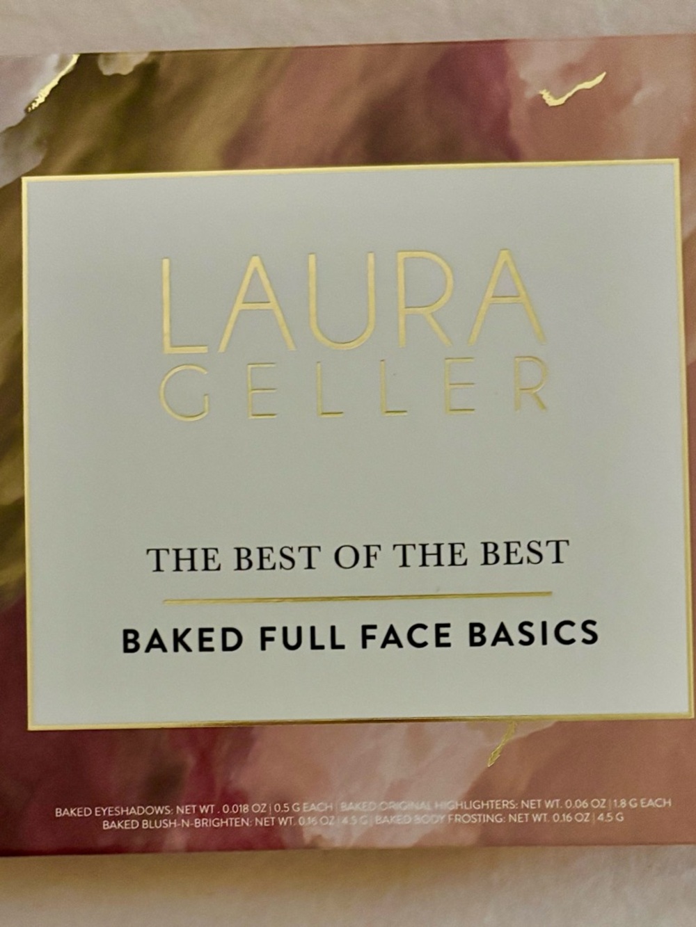 Laura Geller Baked Full Face Basics Palette - Pink and Gold Packaging